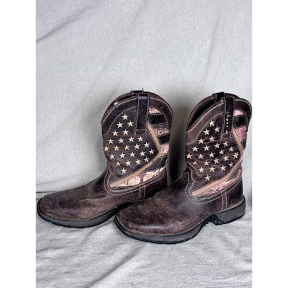 Cody James Cowboy‎ Boots Mens Size 8.5D Brown Leather American Flag Western